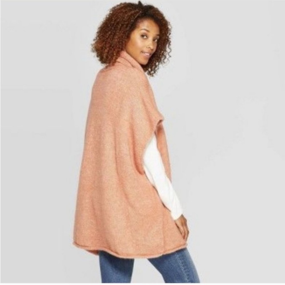 UNIVERSAL THREAD Turtleneck Sweater Poncho Heathered Orange OSFM | EUC